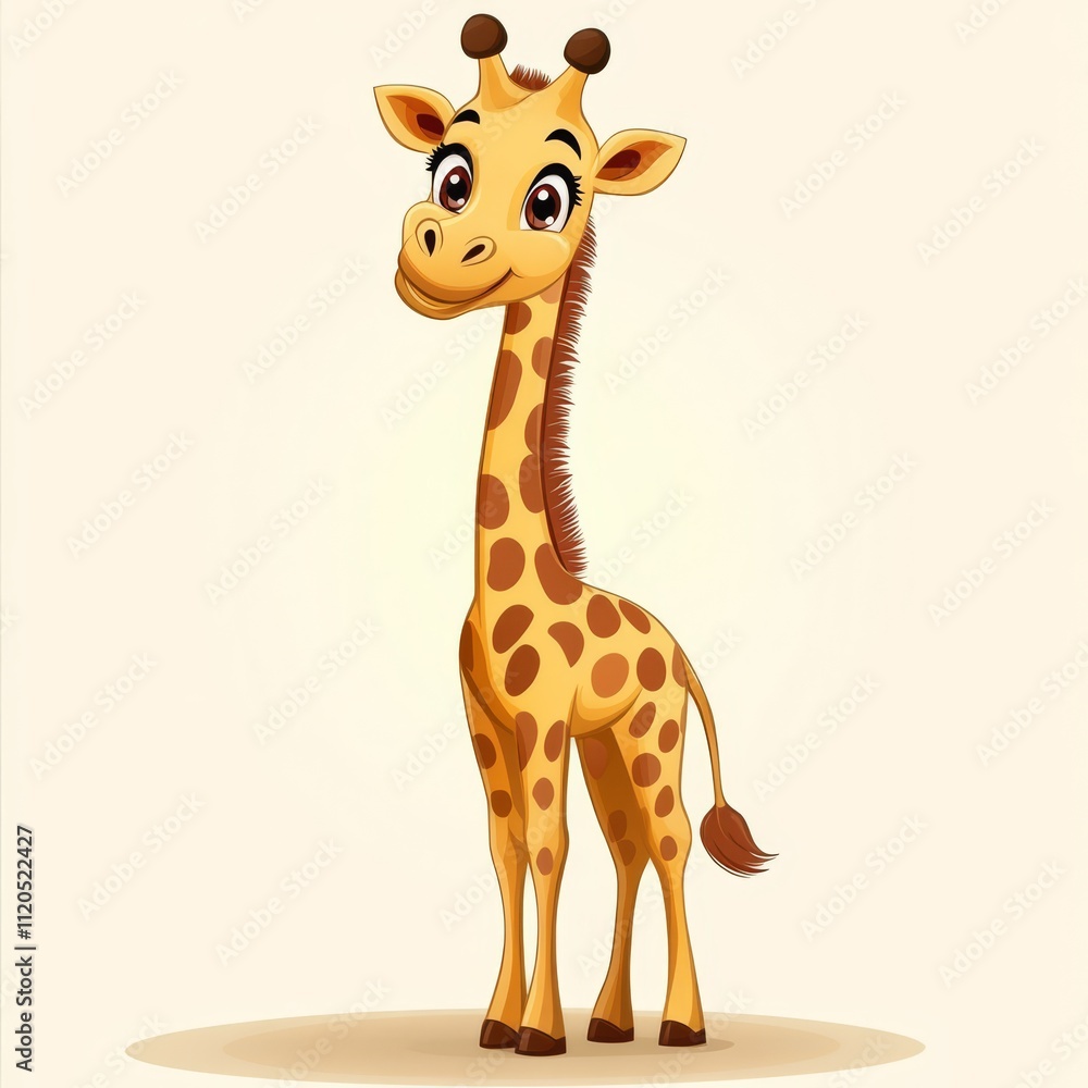Fototapeta premium Cute cartoon giraffe illustration. (1)