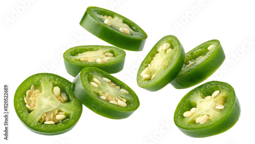 Jalapeno slice isolated on white. 