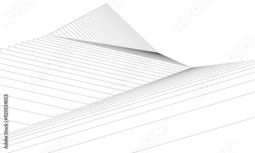 Architectural 3d illustration of a building. Vector drawing