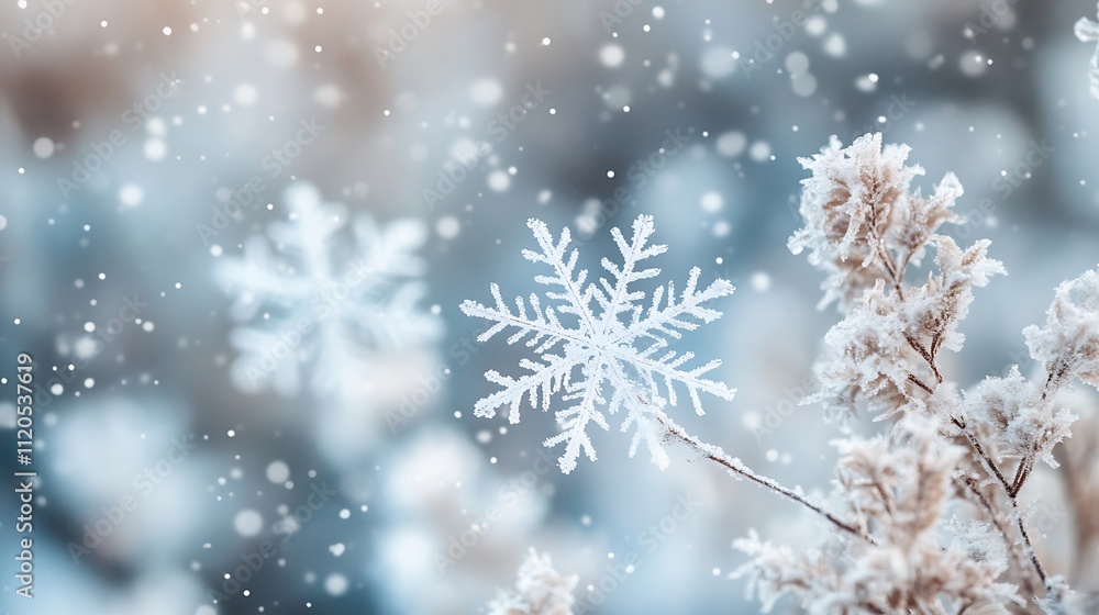 Winter background featuring snowflakes, adding a seasonal touch. Winter background featuring snowflakes, adding a seasonal touch.