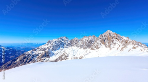 Wallpaper Mural Snow-covered mountain peaks under a clear blue sky. Torontodigital.ca