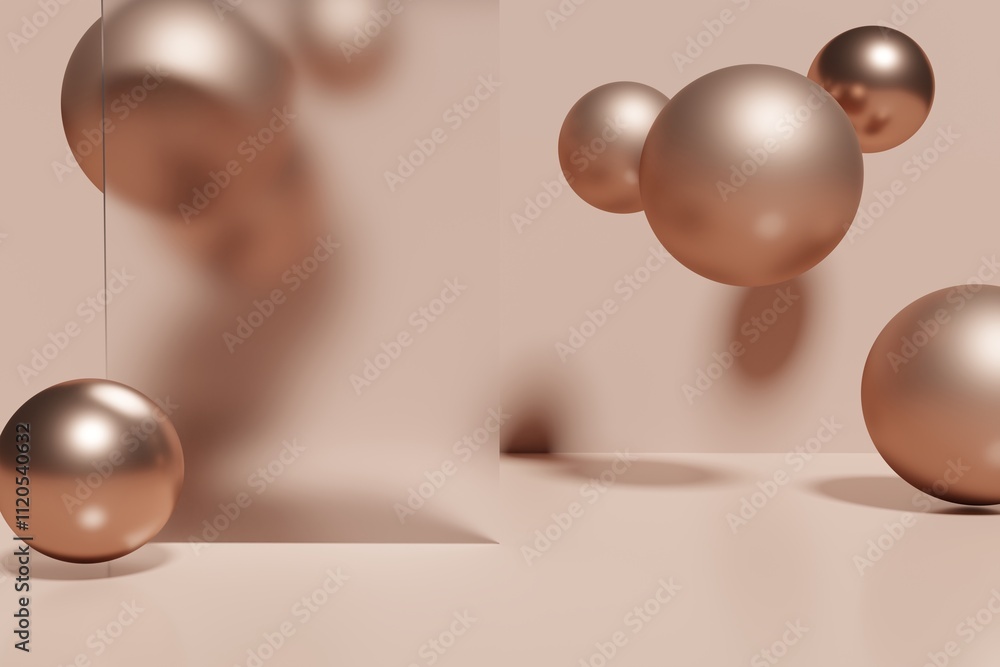 abstract geometric 3d render showcasing 2025 color mocha brown abstract geometric 3d render showcasing 2025 color mocha brown