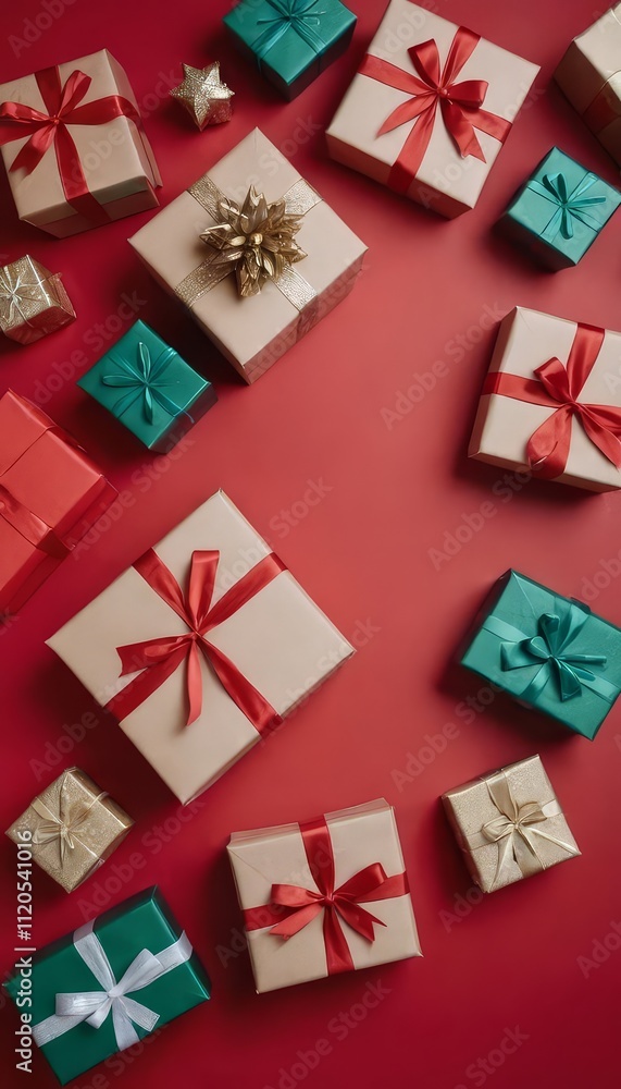 colorful background with presents, christmas gifts, boxes with ribbon, xmas giftboxes colorful background with presents, christmas gifts, boxes with ribbon, xmas giftboxes