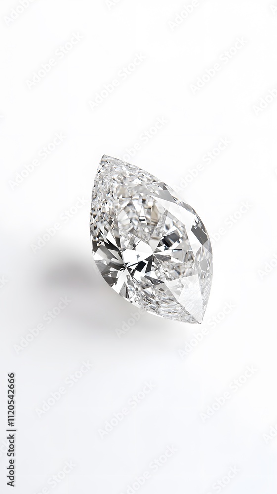 A photograph of a single diamond on a white background A photograph of a single diamond on a white background
