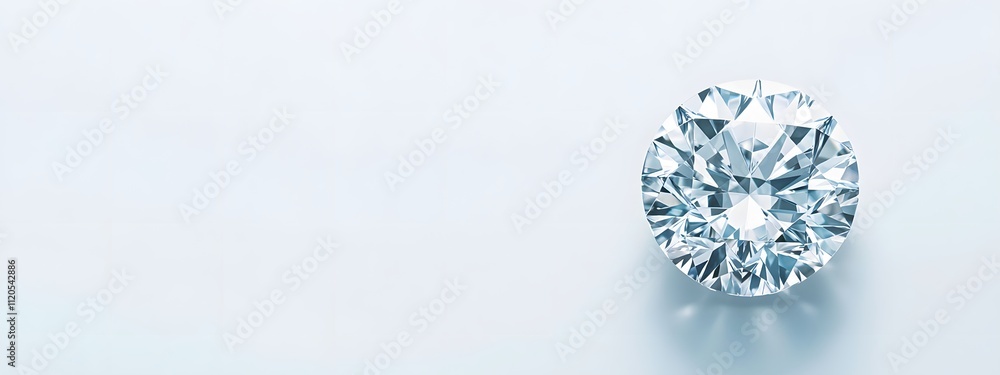 Naklejka premium A photograph of a single diamond on a white background