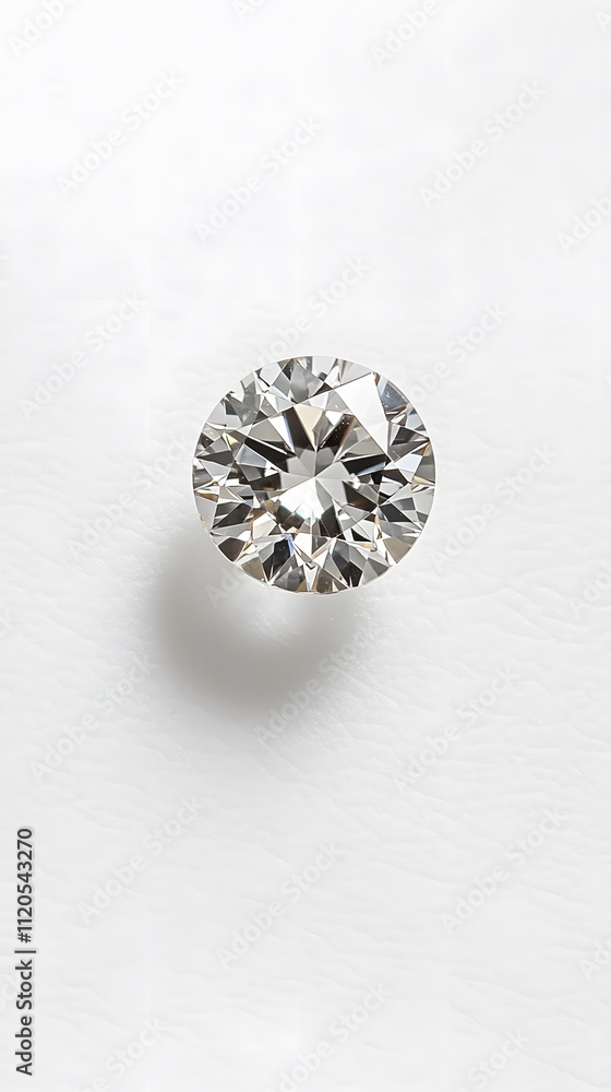 A photograph of a single diamond on a white background A photograph of a single diamond on a white background