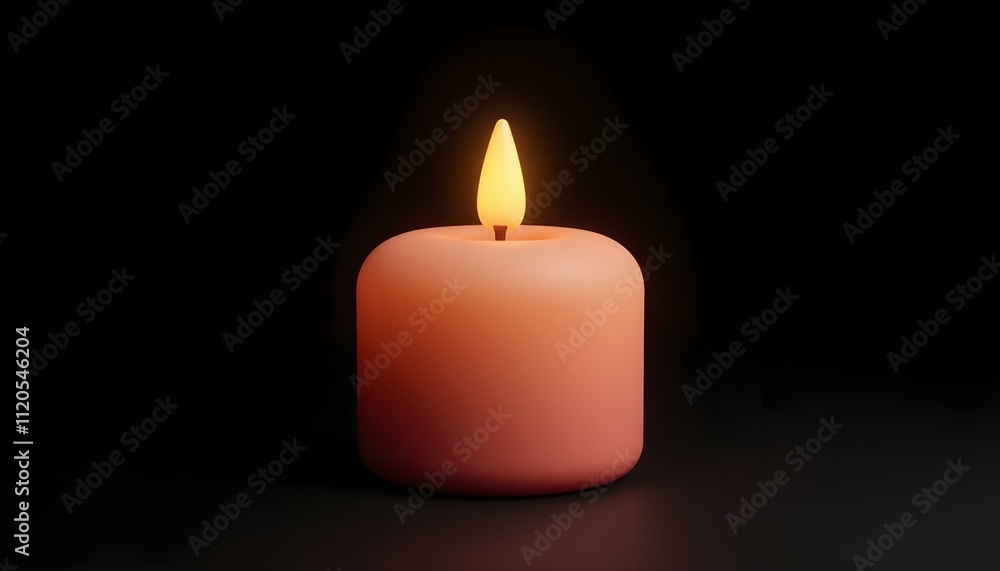 candle 3D render with a flickering flame isolated on a black background create with ai candle 3D render with a flickering flame isolated on a black background create with ai