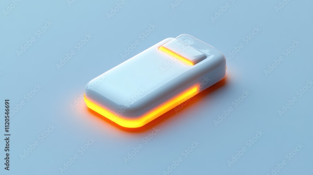 Illuminated White Device With Single Button Illuminated White Device With Single Button
