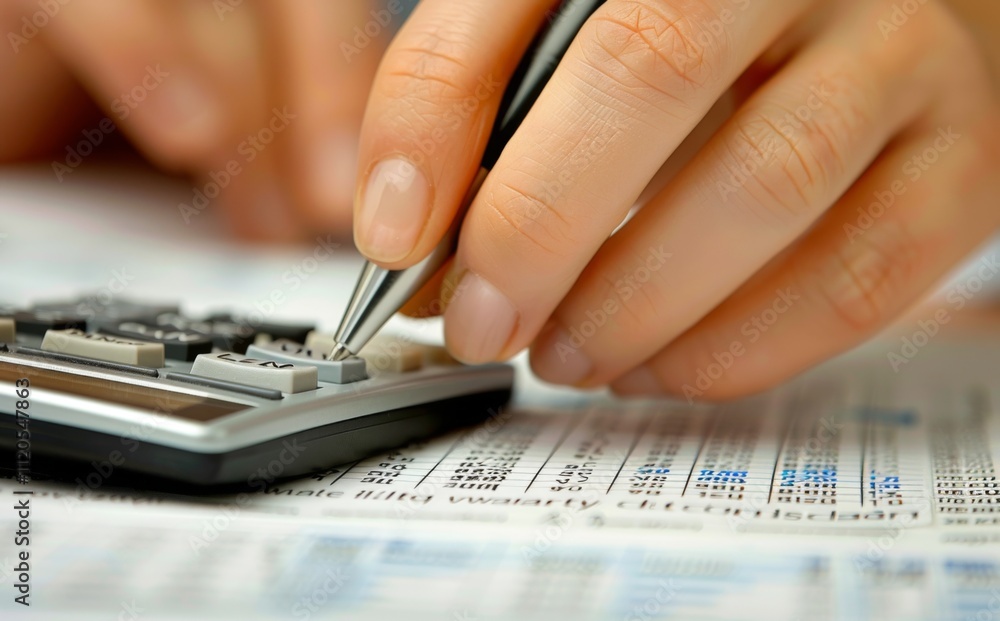 woman accountant doing finance and calculate on a desk about cost at the home office. finance accounting concept woman accountant doing finance and calculate on a desk about cost at the home office. finance accounting concept