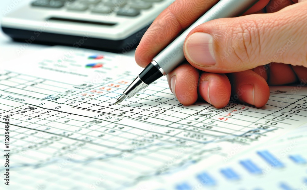 woman accountant doing finance and calculate on a desk about cost at the home office. finance accounting concept woman accountant doing finance and calculate on a desk about cost at the home office. finance accounting concept