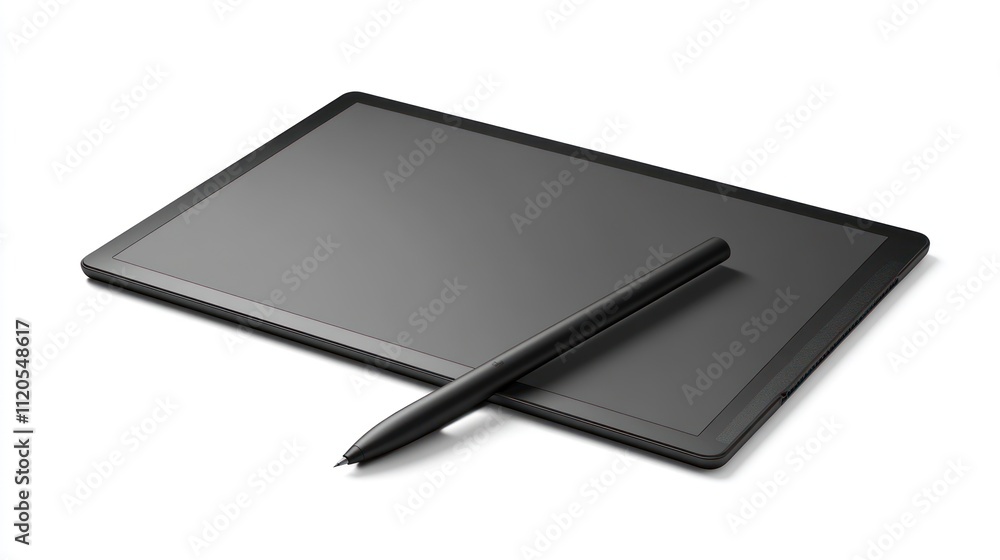 Black Tablet and Stylus Pen Displayed Together Black Tablet and Stylus Pen Displayed Together
