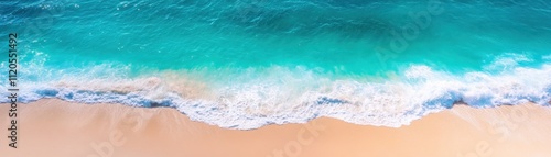 Turquoise Ocean Waves Crashing on Sandy Beach