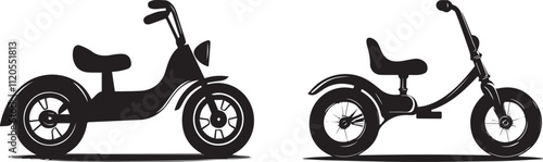 Silhouette of a kids tricycle vector silhouette