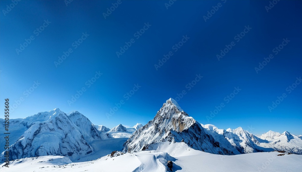 雪に包まれた山々と青空が織りなす、力強い自然の美しさ
雪に包まれた山々と青空が織りなす、力強い自然の美しさ