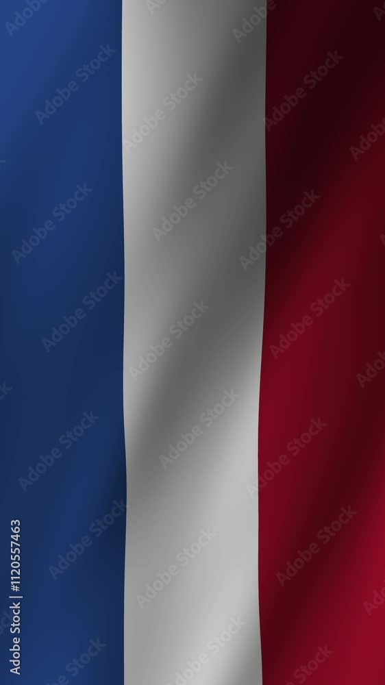 Vertical Flag of Netherlands waving animation, Vertical Netherlands Flag footage video waving in wind