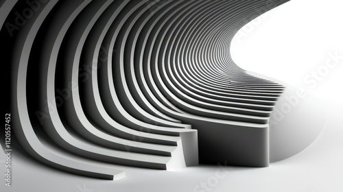Wallpaper Mural Abstract architectural design with curved lines and shadows. Torontodigital.ca