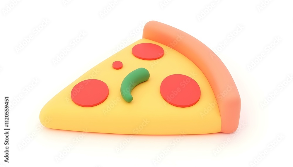 slice of pizza with pepperoni and green bell pepper 3D render isolated on a white background create with ai slice of pizza with pepperoni and green bell pepper 3D render isolated on a white background create with ai
