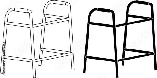 Walker Zimmer walking frame icon set