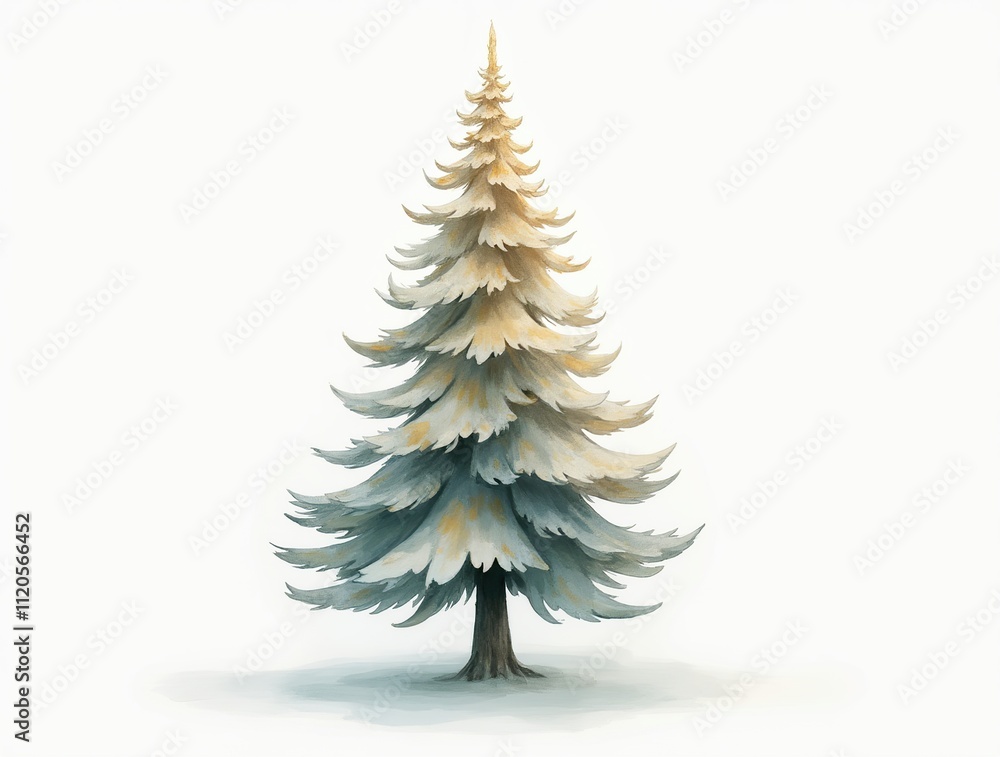 christmas tree watercolor isolated on white background. christmas tree watercolor isolated on white background.