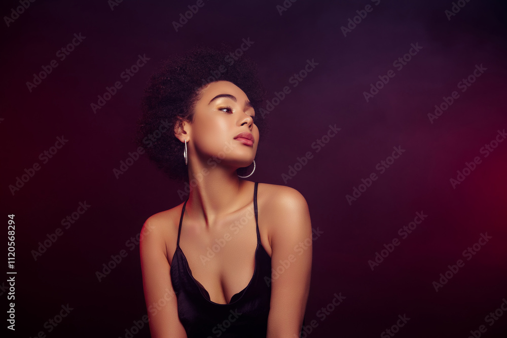 Photo of adorable wealthy lady celebrate rich private cocktail party isolated on dark background Photo of adorable wealthy lady celebrate rich private cocktail party isolated on dark background