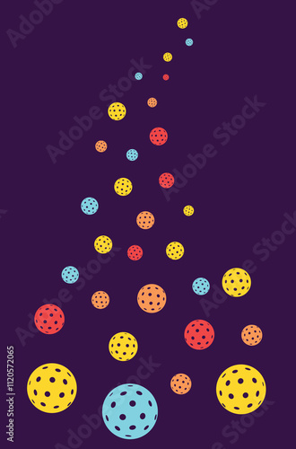 Great editable vector of falling pickleball ball design for any media	