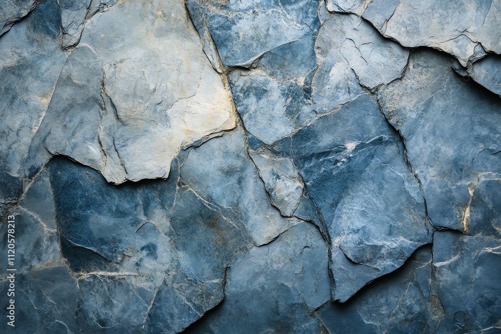 Layered Slate Stone Texture Wallpaper with Natural Blues and Greens Layered Slate Stone Texture Wallpaper with Natural Blues and Greens