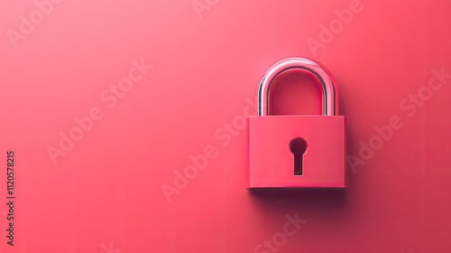 Red padlock on red background; security concept.