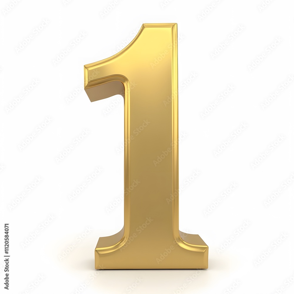 Golden Number One - 3D Gold Number Golden Number One - 3D Gold Number