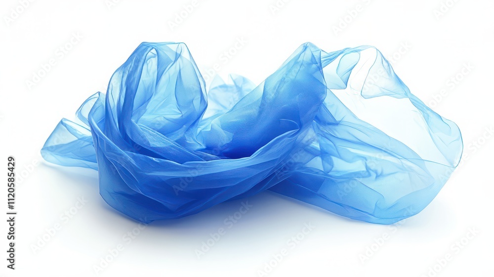 Fototapeta premium Blue plastic bag on white background. Isolated