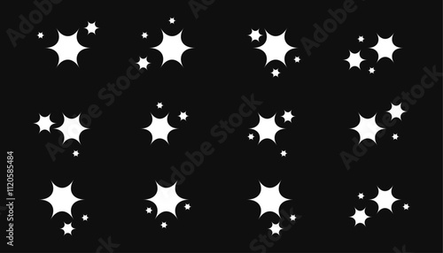 Set of real star decoration, sparkling fireworks