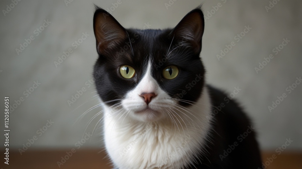 Close-up portrait of a tuxedo cat. (2) Close-up portrait of a tuxedo cat. (2)