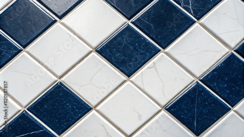 Ceramic tile dark blue white square rectangular vertical wall Tiles for walls in the bathroom in the kitchen construction and repair finishing materials Backgrounds for advertising Texture editor photo