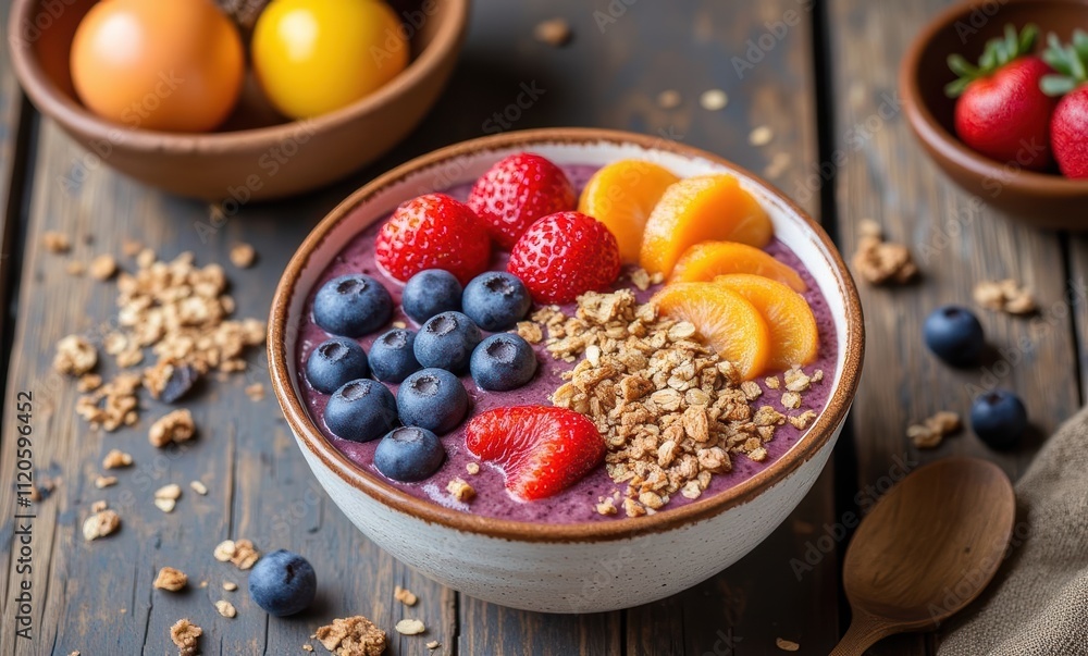 Colorful smoothie bowl with fresh fruits Colorful smoothie bowl with fresh fruits