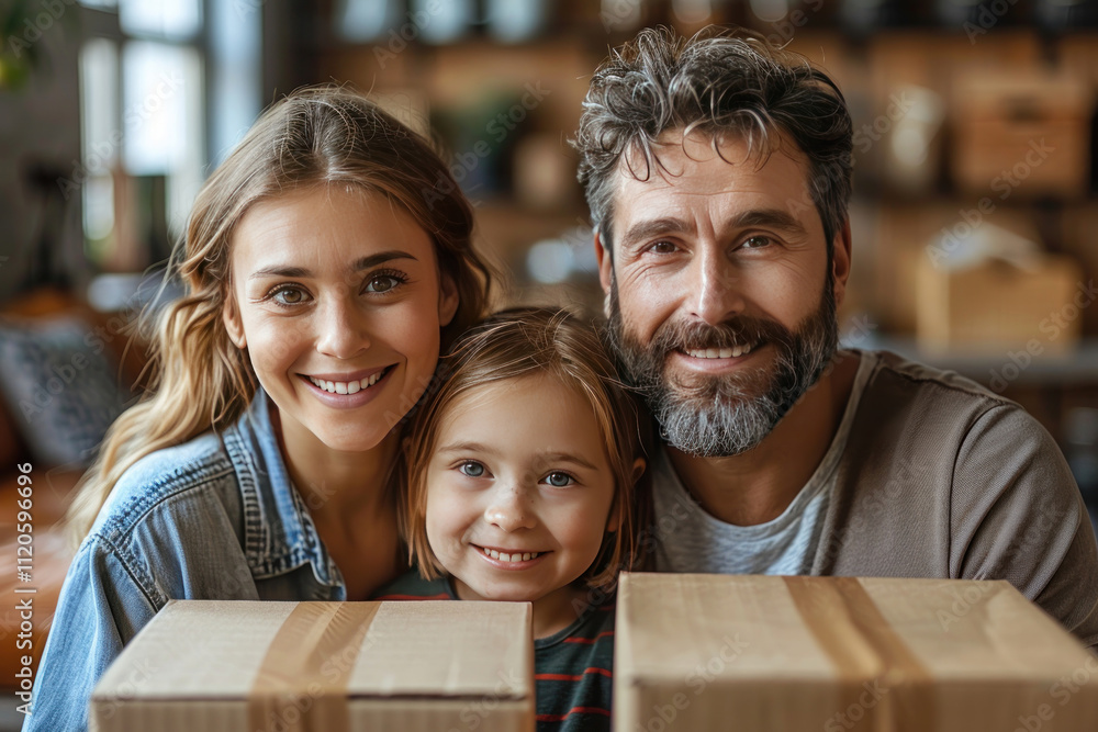 a lot of boxes, the family is moving to a new apartment,. a lot of boxes, the family is moving to a new apartment,.