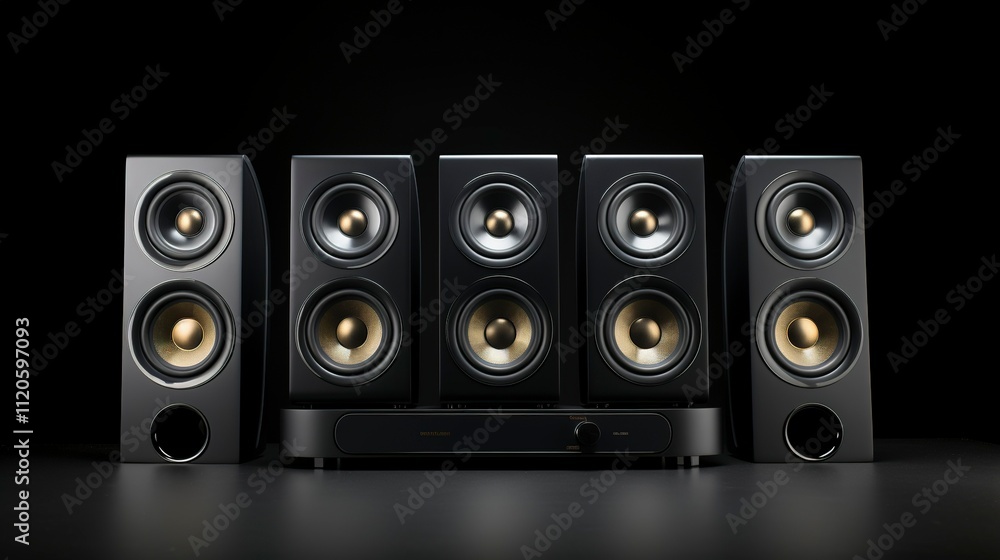 A photo of a set of immersive surround sound speaker A photo of a set of immersive surround sound speaker