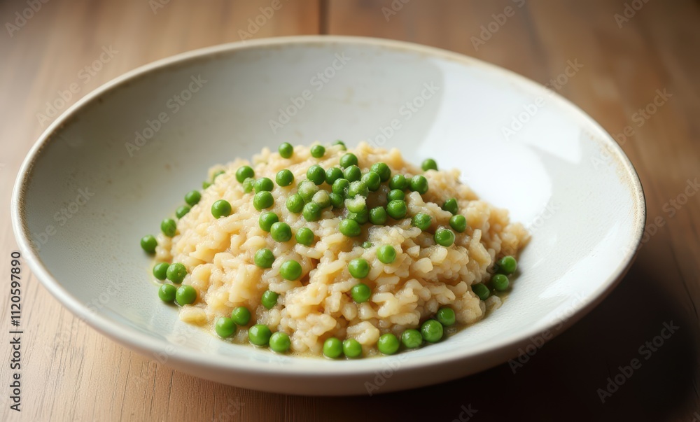 Creamy risotto with fresh green peas Creamy risotto with fresh green peas