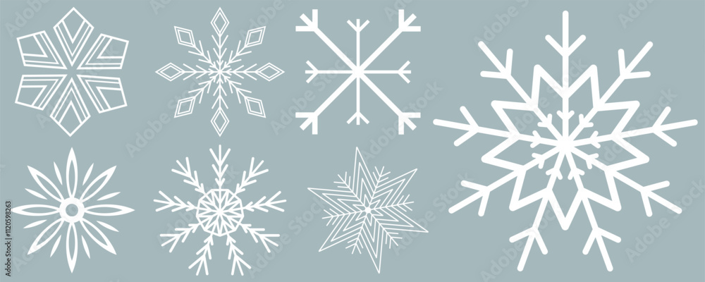 Snowflakes icon set. Snow sign. Snowflakes template. Snowflake winter. Snowflakes icons. Winter icon. Snowflake collection. Vector Illustration. Vector Graphic. EPS 10 Snowflakes icon set. Snow sign. Snowflakes template. Snowflake winter. Snowflakes icons. Winter icon. Snowflake collection. Vector Illustration. Vector Graphic. EPS 10