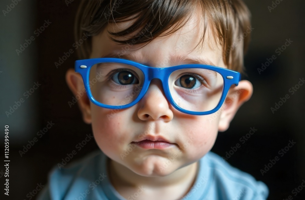 Portrait of a Young Child with Blue Glasses Portrait of a Young Child with Blue Glasses