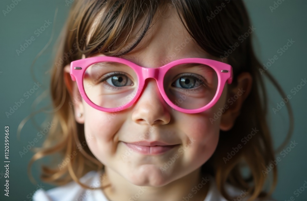 Portrait of a little girl with Pink Glasses Portrait of a little girl with Pink Glasses