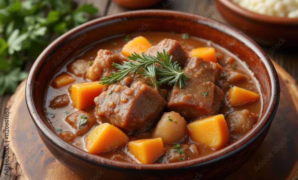 Hearty beef stew with root vegetables Hearty beef stew with root vegetables