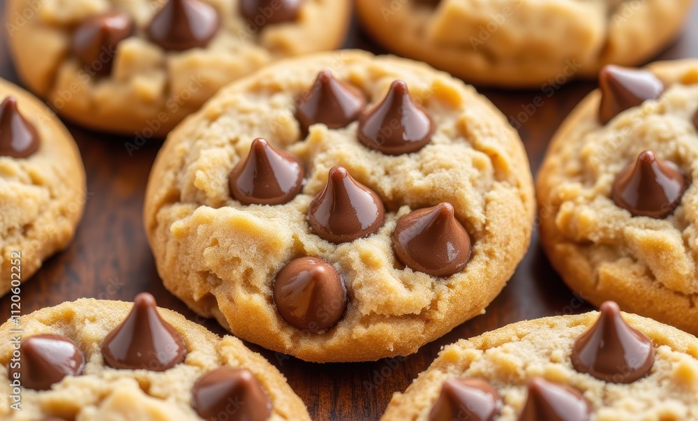 Delicious chocolate chip cookies close-up Delicious chocolate chip cookies close-up