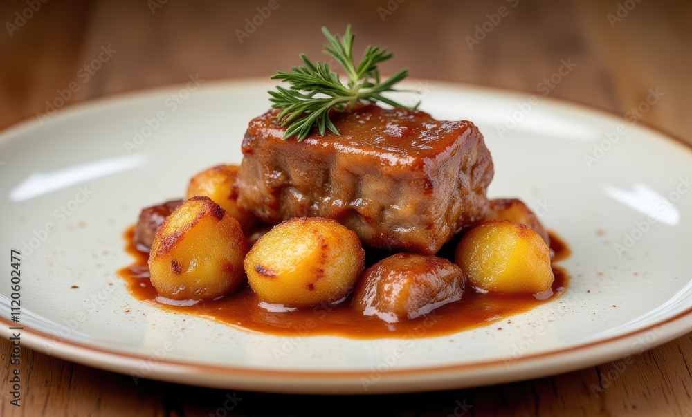 Delicious meat dish with potatoes Delicious meat dish with potatoes