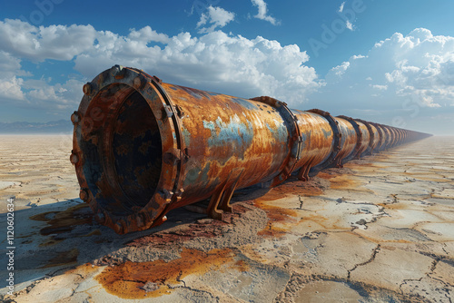 Pipelines in the desert,.   