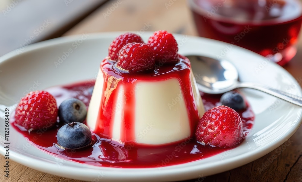 Delicious panna cotta with berries Delicious panna cotta with berries