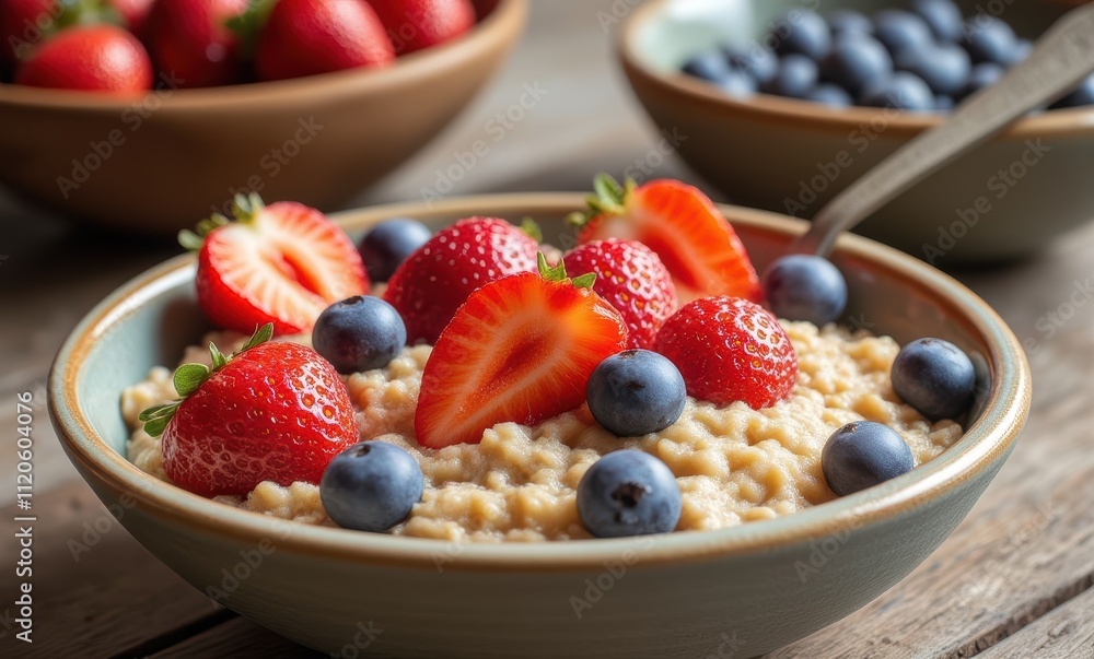 Healthy oatmeal with fresh berries Healthy oatmeal with fresh berries