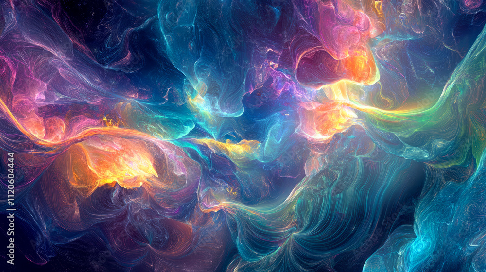 Vibrant abstract swirling colors in cosmic space Vibrant abstract swirling colors in cosmic space
