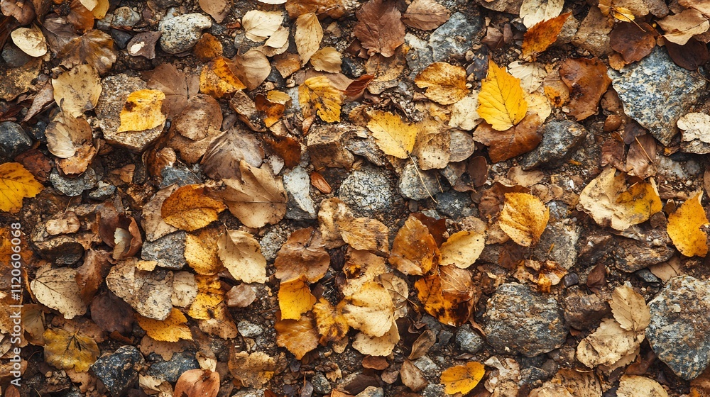 Dry Leaf and Stone Autumn Nature Background with Earthly Tones and Rustic Texture : Generative AI Dry Leaf and Stone Autumn Nature Background with Earthly Tones and Rustic Texture : Generative AI
