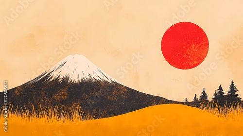 Fantasy illustration of Japan blending spiritual elements and magical nature, suitable for enchanted worlds and culture-rich visual settings.