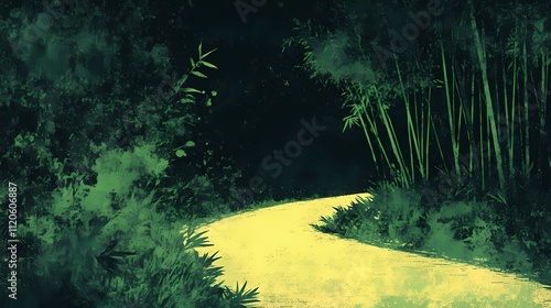 Fantasy illustration of Japan blending spiritual elements and magical nature, suitable for enchanted worlds and culture-rich visual settings.