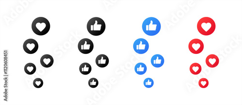 Likes. Different styles, colorful, like icons,  likes. Vector 10 eps.